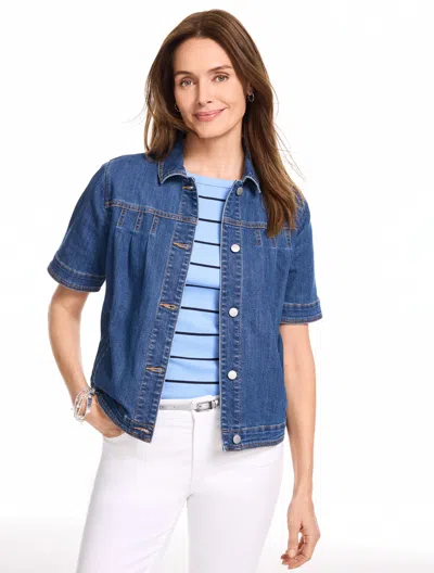 Talbots Plus Petite - Short Sleeve Jean Jacket - West Coast Wash - 1x