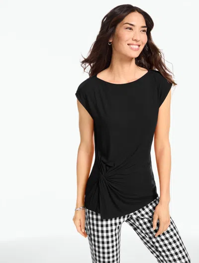 Talbots Plus Petite - Side Twist Sleeveless Shell Top - Black - 2x