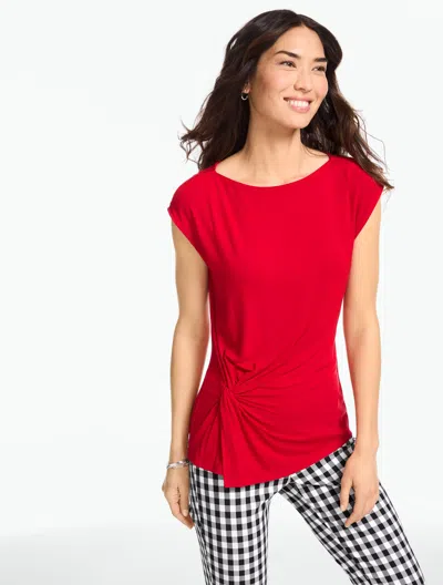 Talbots Plus Petite - Side Twist Sleeveless Shell Top - Red - 1x