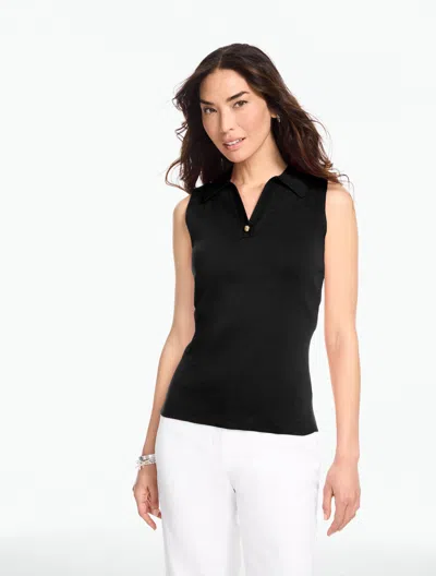 Talbots Plus Petite - Sleeveless Polo - Black - 2x