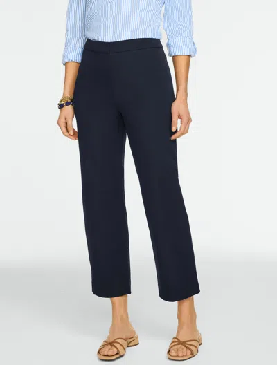 Talbots Plus Petite - Straight Ankle Cotton Bi-stretch Pants - Blue - 22