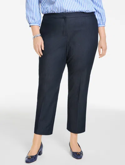 Talbots Plus Petite - Straight Ankle Pants - Refined Denim - Navy Blue - 22