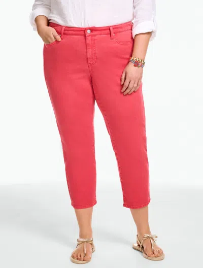 Talbots Plus Petite - Straight Crop Lightweight Jeans - Solids - Colonial Red - 22
