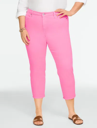 Talbots Plus Petite - Straight Crop Lightweight Jeans - Solids - Sunrise Pink - 20