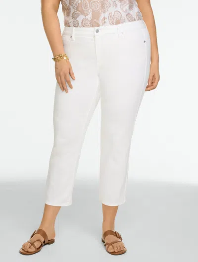 Talbots Plus Petite - Straight Crop Lightweight Jeans - White - 22