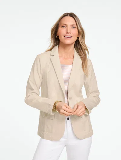 Talbots Plus Petite - Stretch Linen Blazer - Oat - 22  In Brown