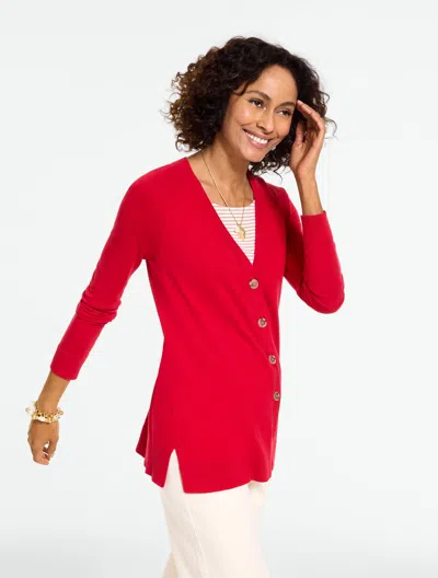 Talbots Plus Petite - V-neck Girlfriend Cardigan Sweater - Red - 3x