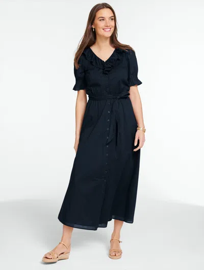 Talbots Plus Petite - Voile Fit & Flare Shirtdress - Blue - 20