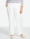 Talbots Plus Petite - Washed Linen Wide Leg Pull-on Pants - White - 1x