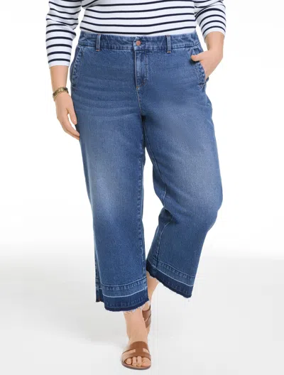Talbots Plus Petite - Wide Crop Drop Hem Jeans - Tillary Wash - 16