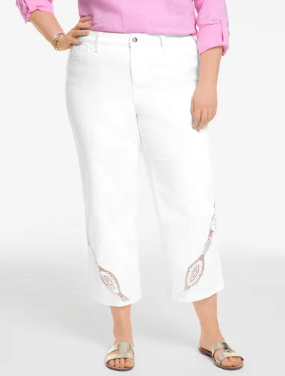 Talbots Plus Petite - Wide Crop Jeans - White - 20