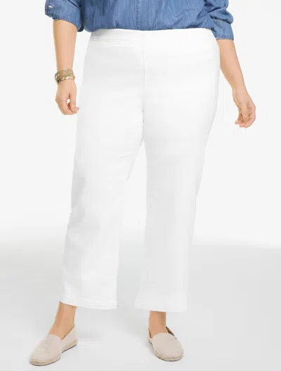 Talbots Plus Petite - Wide Crop Pull-on Travel Jeans - White - 3x