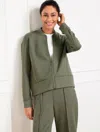 TALBOTS PETITE - AIRKNIT STRETCH BOMBER JACKET - SPRING MOSS - SMALL TALBOTS