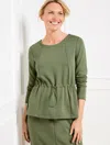 Talbots Plus Size - Airknit Stretch Cinched Waist Pullover Sweater - Spring Moss - X  In Spring Moss
