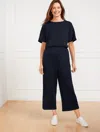 Talbots Plus Size - Airknit Stretch Crewneck Jumpsuit Dress - Blue - X  In Blue