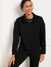 Talbots Plus Size - Airknit Stretch Half-zip Pullover Sweater - Black - 2x