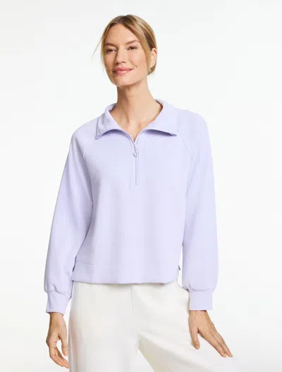 Talbots Plus Size - Airknit Stretch Half-zip Pullover Sweater - Sandwash - Pastel Lilac - 2x  In Purple