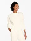 Talbots Plus Size - Airknit Stretch Ribbed Crewneck Sweater Pullover - Ivory - 1x  In White