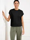 Talbots Plus Size - Airknit Stretch Short Sleeve T-shirt - Black - 1x