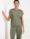 Talbots Plus Size - Airknit Stretch Short Sleeve T-shirt - Spring Moss - 3x