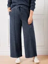 Talbots Airknit Stretch Wide Leg Pants - Indigo Heather - Xl  In Indigo Heather