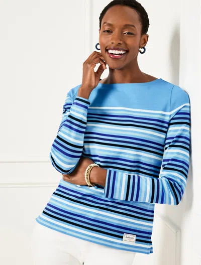 Talbots Plus Petite - Authentic  T-shirt - Sunny Stripe - Lakeside Blue - 2x