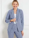 Talbots Petite - Blazer - Preppy Gingham - Ink/white - 10  In Ink,white