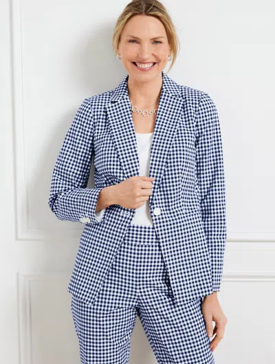 Talbots Blazer - Preppy Gingham - Ink/white - 14  In Ink,white