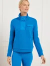Talbots Plus Size - Airknit Stretch Snap Button Pullover Sweater - Bold Blue - 3x  In Bold Blue