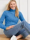 Talbots Cable Knit Mockneck Sweater - Capri Blue - 3x