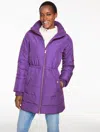 Talbots Plus Size - Cable Knit Quilted Jacket - Viola Purple - 2x  In Purple