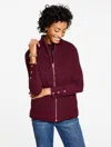 Talbots Plus Size - Cable Knit Quilted Vest - Dark Burgundy Berry Heather - 3x