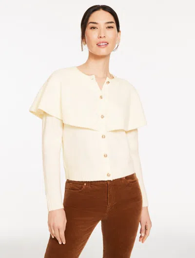 Talbots Plus Size - Cape Cardigan Sweater - Ivory - 3x  In White