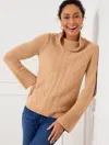 Talbots Plus Size - Cashmere Cable Knit Flare Cuff Sweater - Toasted Coconut - 3x