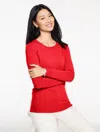 Talbots Plus Size - Cashmere Crewneck Sweater - Red - 2x