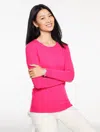 Talbots Plus Size - Cashmere Crewneck Sweater - Very Berry - 3x  In Pink
