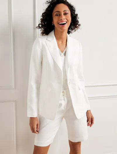 Talbots Classic Linen Blazer - White - 20