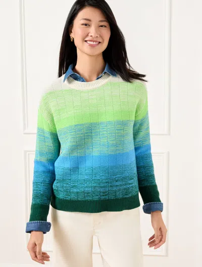 Talbots Plus Size - Combed Cotton Sweater - Ombrã© - Pistachio Green - 3x