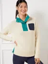 Talbots Plus Size - Coolmaxâ® Snap Half-zip Sweater - Ivory - 3x