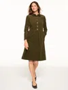 Talbots Plus Size - Corduroy Shirtdress - Oak Moss - 20 - 100% Cotton  In Green