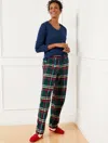 Talbots Plus Size - Cotton Sleep Set - Great Outdoors Plaid - Blue - X  In Blue