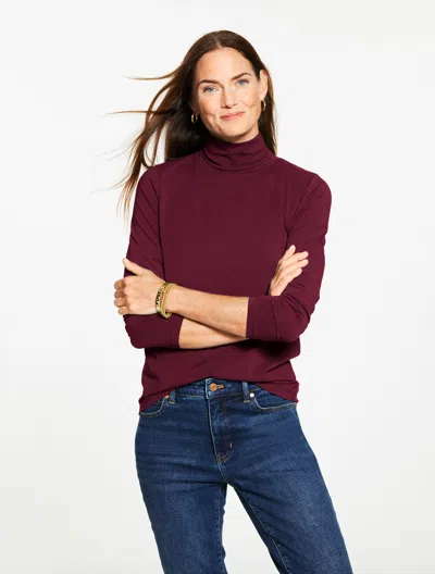 Talbots Cotton Turtleneck Top - Rich Burgundy - 1x