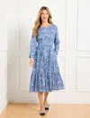 Talbots Plus Size - Cotton Voile Shirtdress - Buoyant Blossoms - Navy Blue Dusk/ivory - 24  In Navy Blue Dusk,ivory