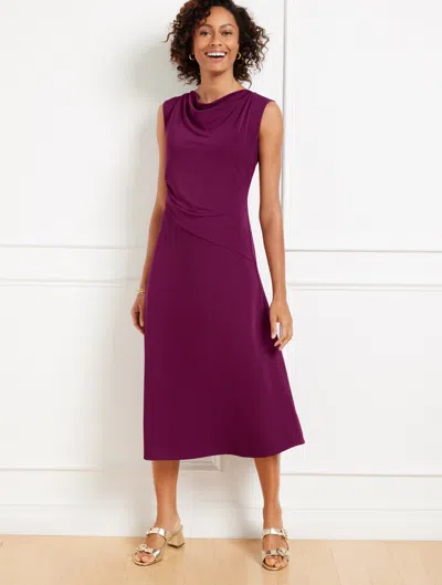Talbots Plus Size - Cowl-neck Matte Jersey Dress - Pretty Plum - 22