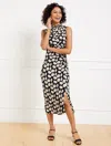 Talbots Plus Petite - Cowl-neck Midi Dress - Deco Flower - Black - 20  In Black