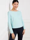 Talbots Plus Size - Cozy Crush Two-way Pullover Sweater - Blue Ice Heather - 3x