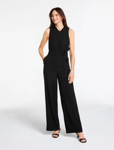 Talbots Plus Size - Crepe Jumpsuit Dress - Black - 22