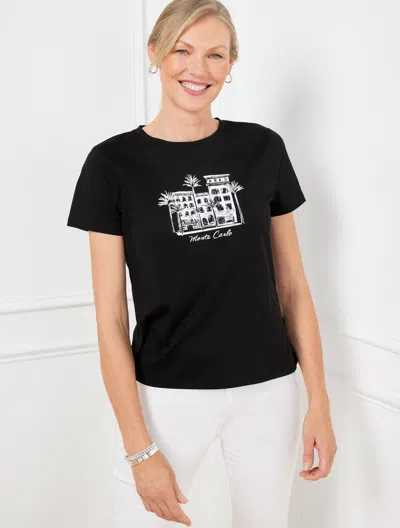 Talbots Plus Size - Crewneck T-shirt - Monte Carlo - Black - 2x
