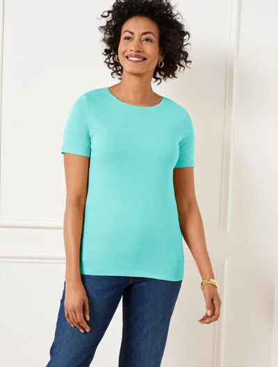 Talbots Plus Size - Crewneck T-shirt - Vivid Turquoise - 2x
