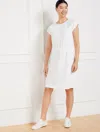 Talbots Plus Size - Crewneck T-shirt Dress - Cable Jacquard - White - 1x
